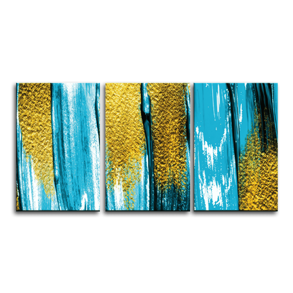 Golden Cascade Triptych - 3panel.