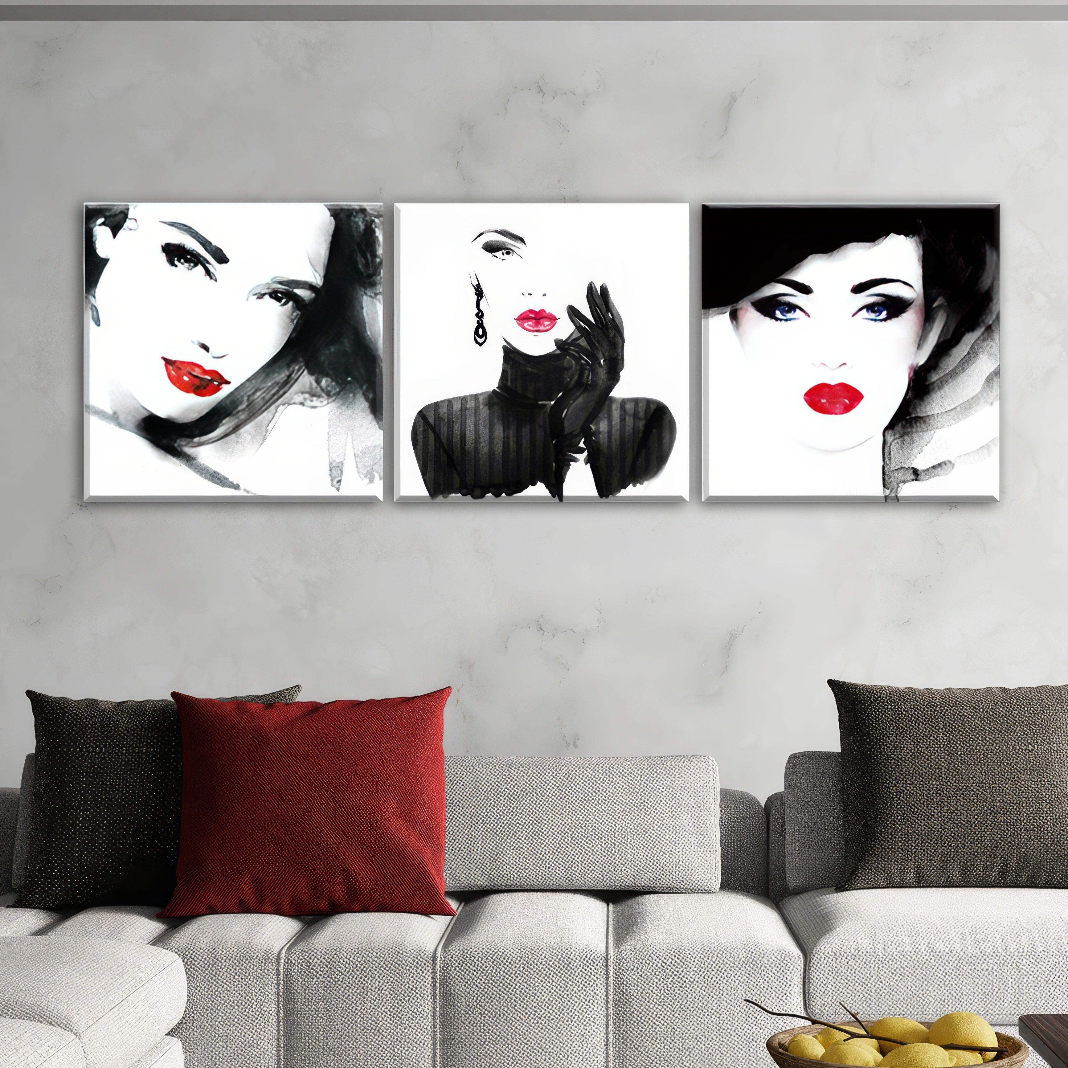 Iconic Glamour Trio - 3Panel - PixMagic