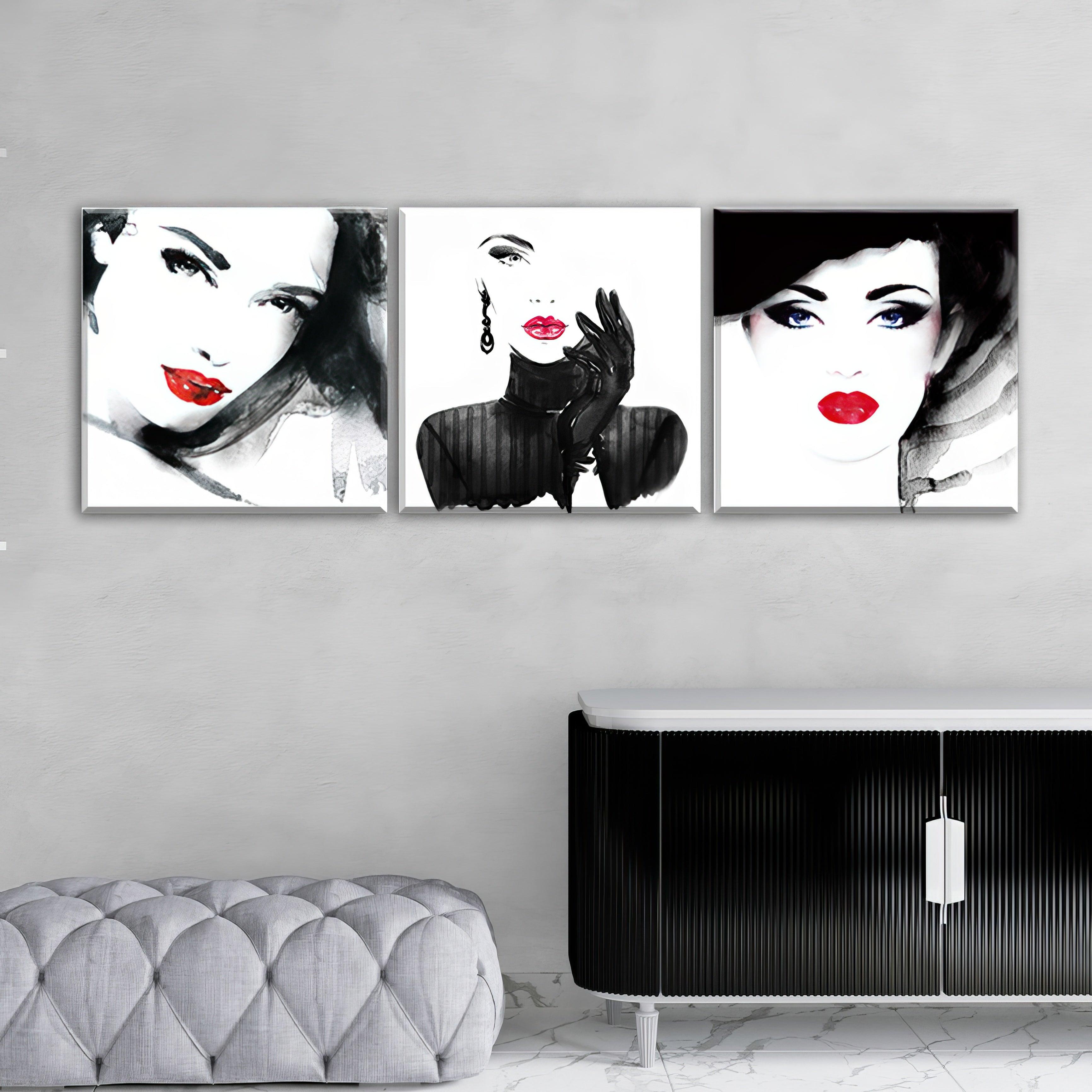 Iconic Glamour Trio - 3Panel - PixMagic