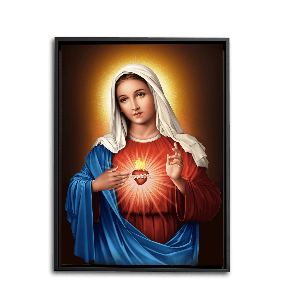 Mother Mary Heart - Framed - PixMagic