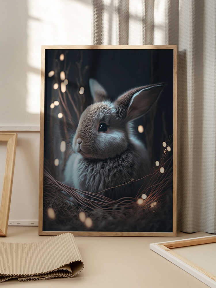"Easter Bunny Glow Metal Wall Art"