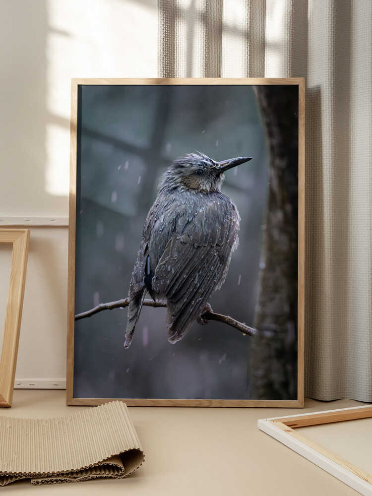 Rainlit Stillness – Floral Metal Wall Art