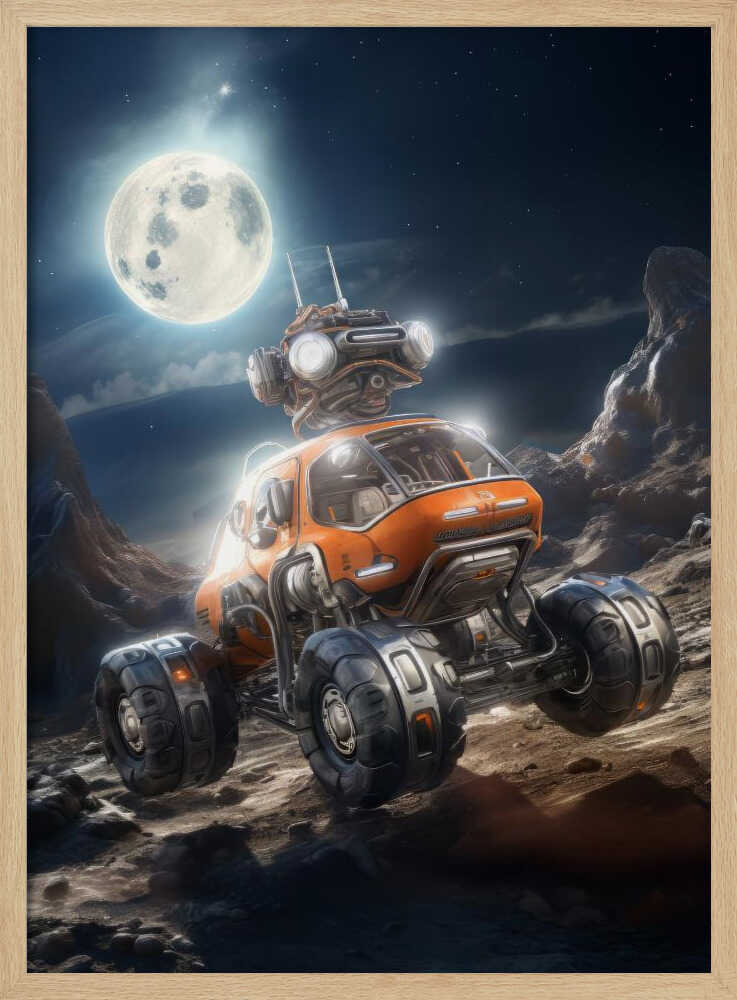 Moon Rover Adventure Metal Wall Art
