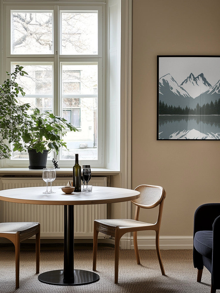 Alpine Reflection Minimalist Metal Wall Art