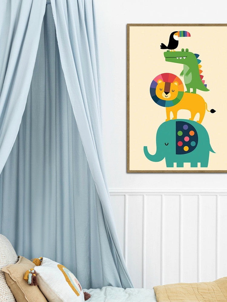 "Animal Friends Tower" Kids Metal Wall Art