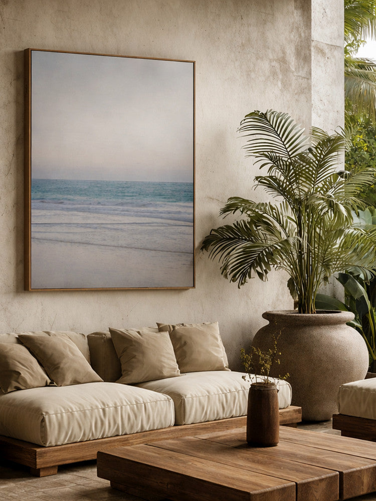 “Pastel Horizon Calm” Beach Metal Wall Art