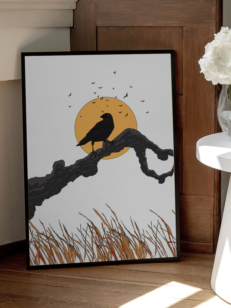Silent Raven Minimalist Metal Wall Art