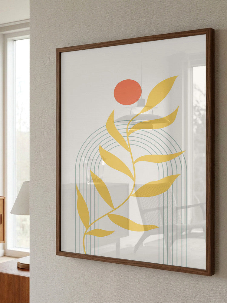 "Botanical Horizon: Modern Abstract Wall Art in Metal"