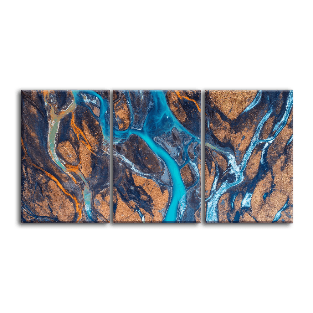 Riverine Veins Triptych-3Panel - PixMagic