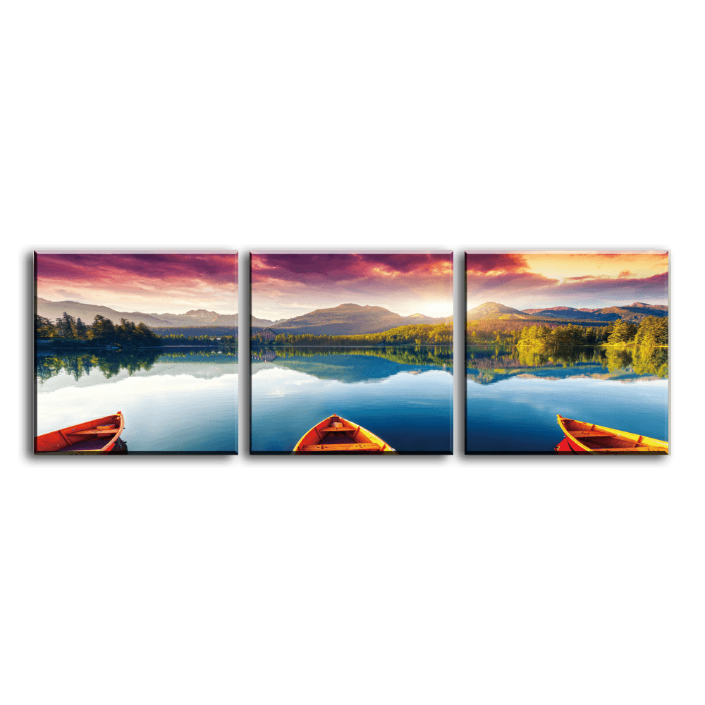 Serene Boat Haven - 3panel - PixMagic