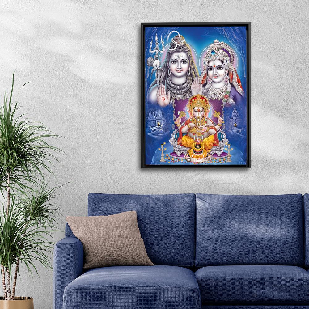 Shiva Family Blessings - Framed - PixMagic