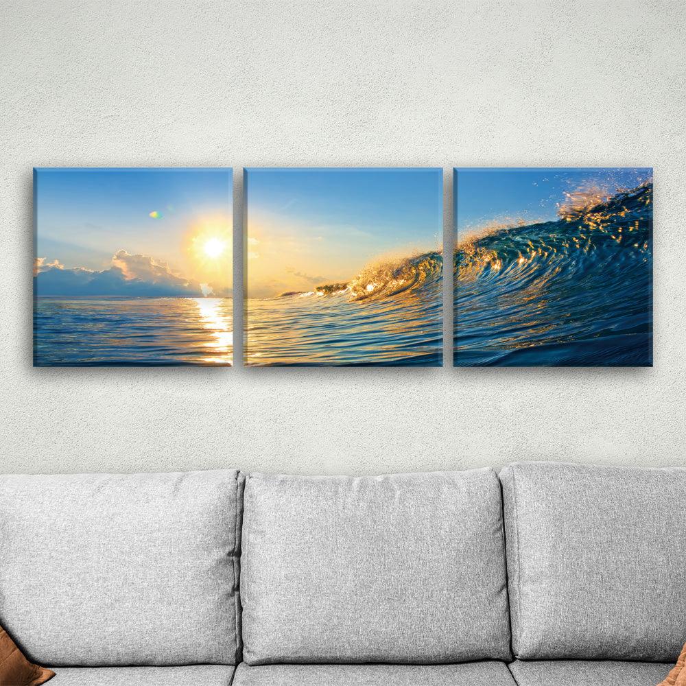 Sunlit Waves - 3Panel - PixMagic