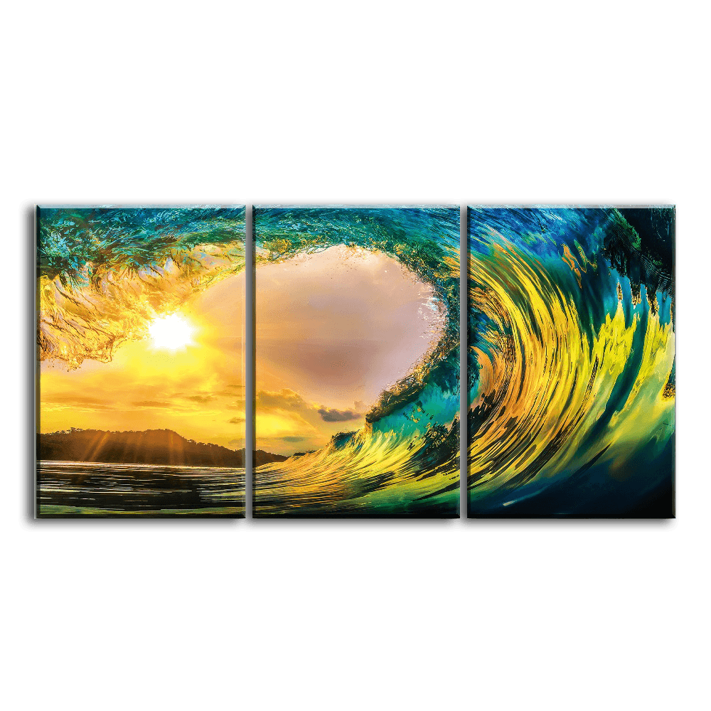 Sunset Wave 3Panel Acrylic Wall Art