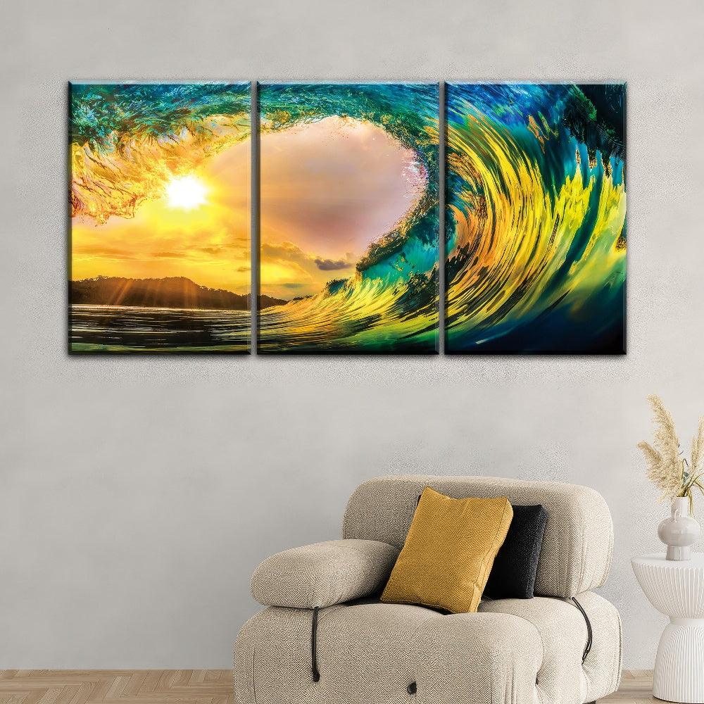 Sunset Wave - 3Panel - PixMagic