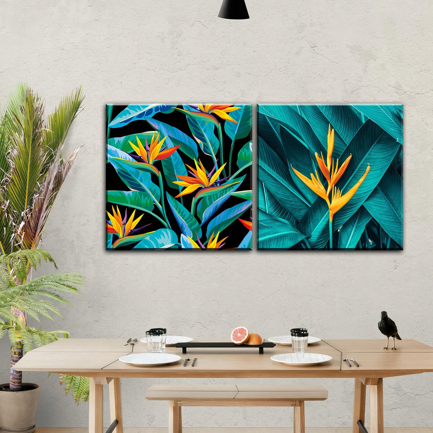 Tropical Flora Panels - 2Panel.