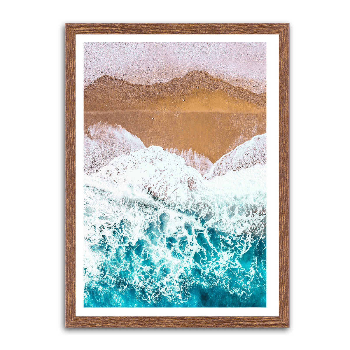 Turquoise Tide: Coastal Aerial View - PixMagic