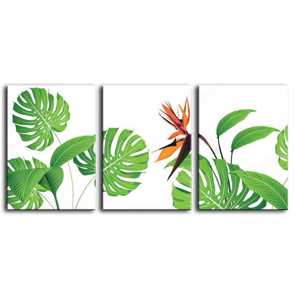 Verdant Leaves Triptych - 3panel - PixMagic