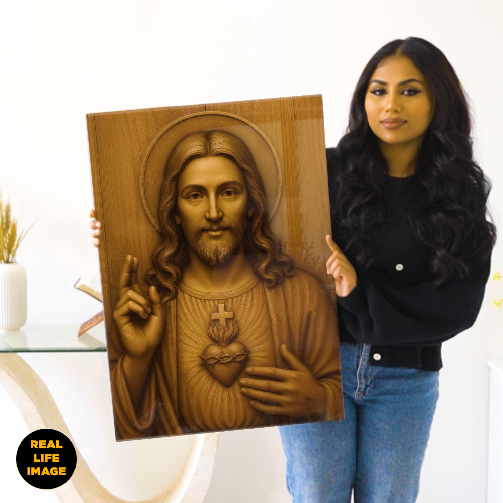 Sacred Heart of Jesus – Wood of Grace -Acrylic Wall Art