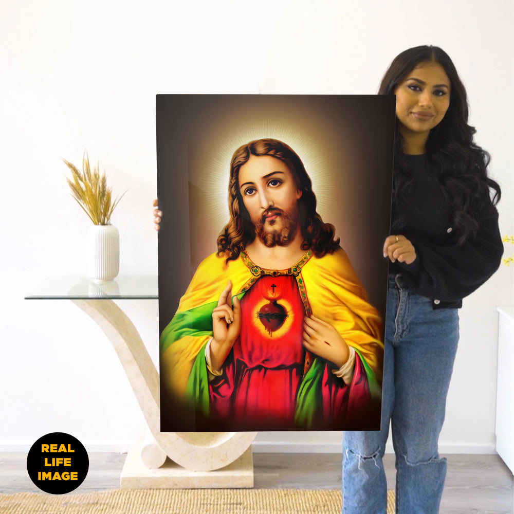 Jesus Sacred Heart Brown -Acrylic Wall Art