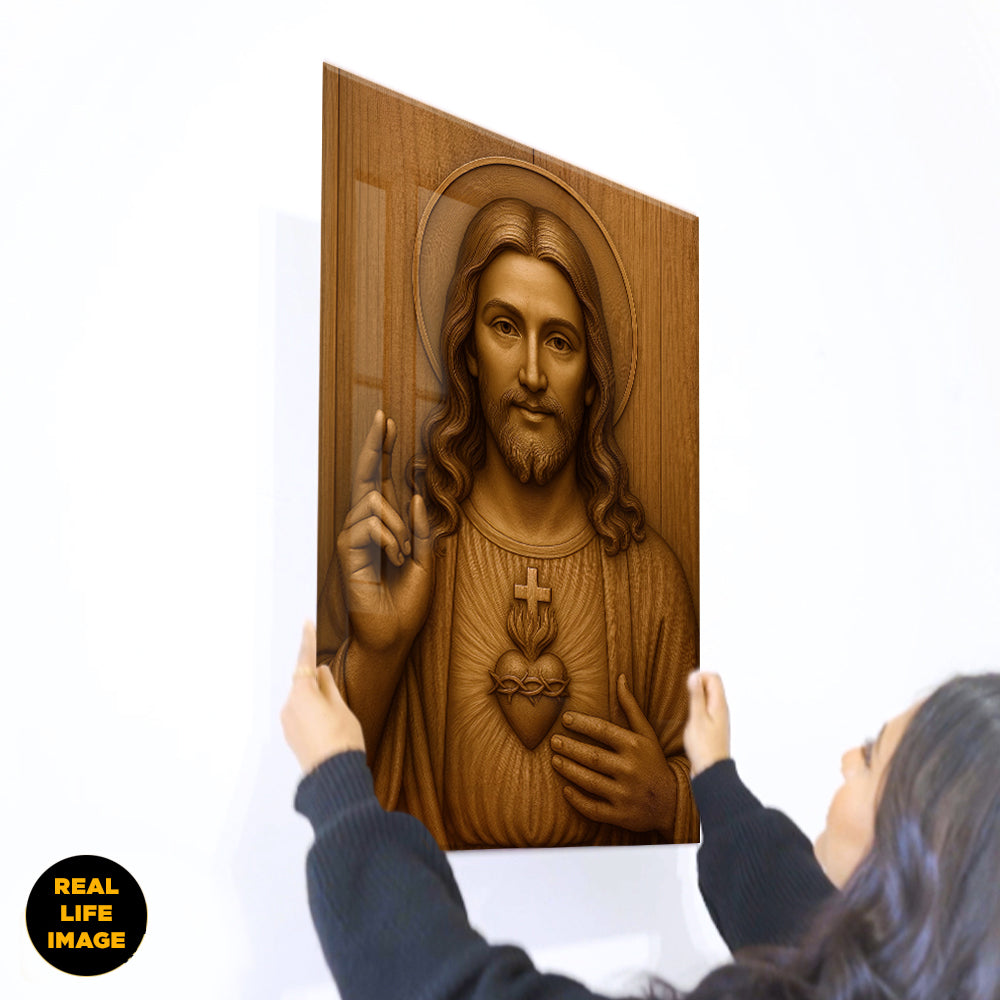 Sacred Heart of Jesus – Wood of Grace -Acrylic Wall Art