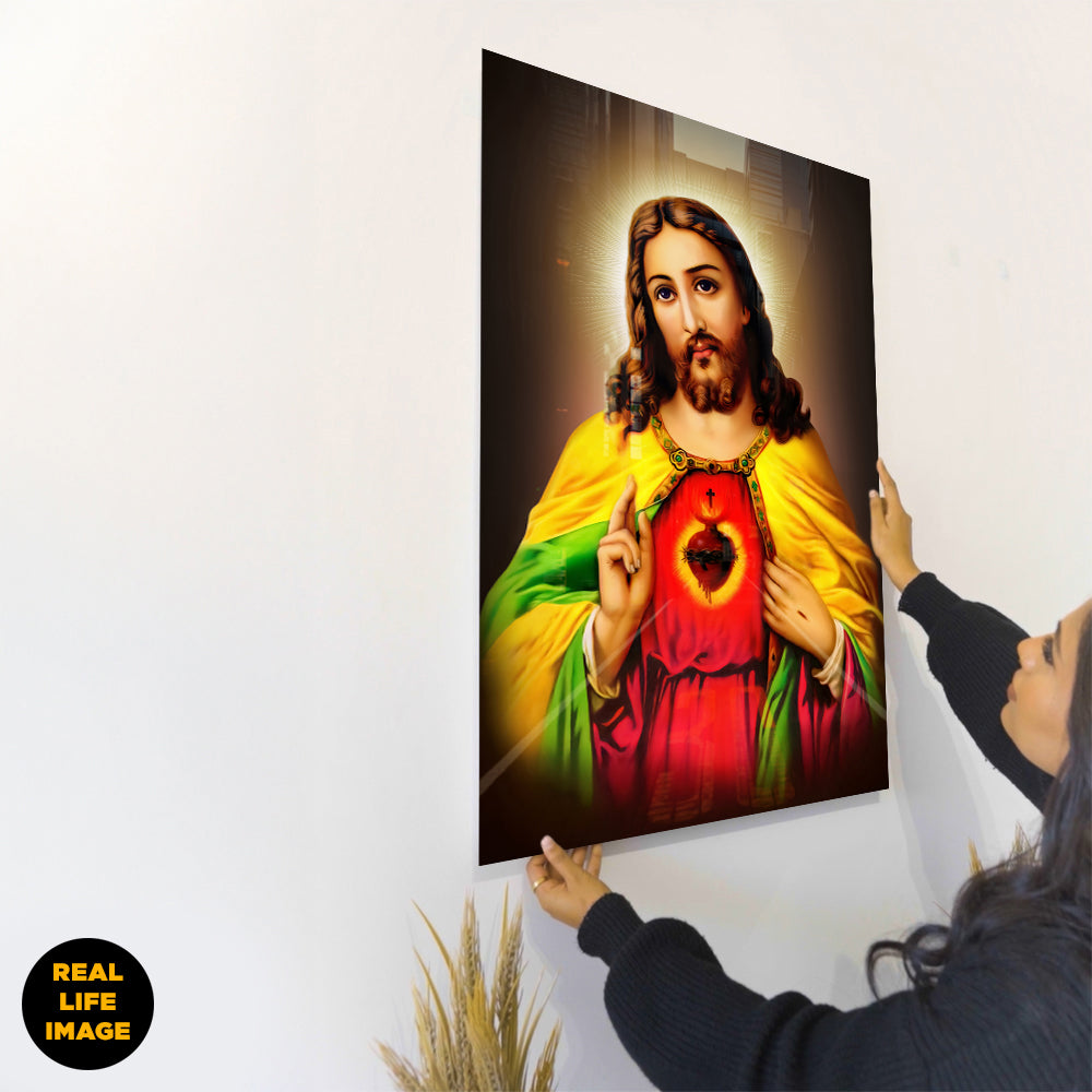 Jesus Sacred Heart Brown -Acrylic Wall Art