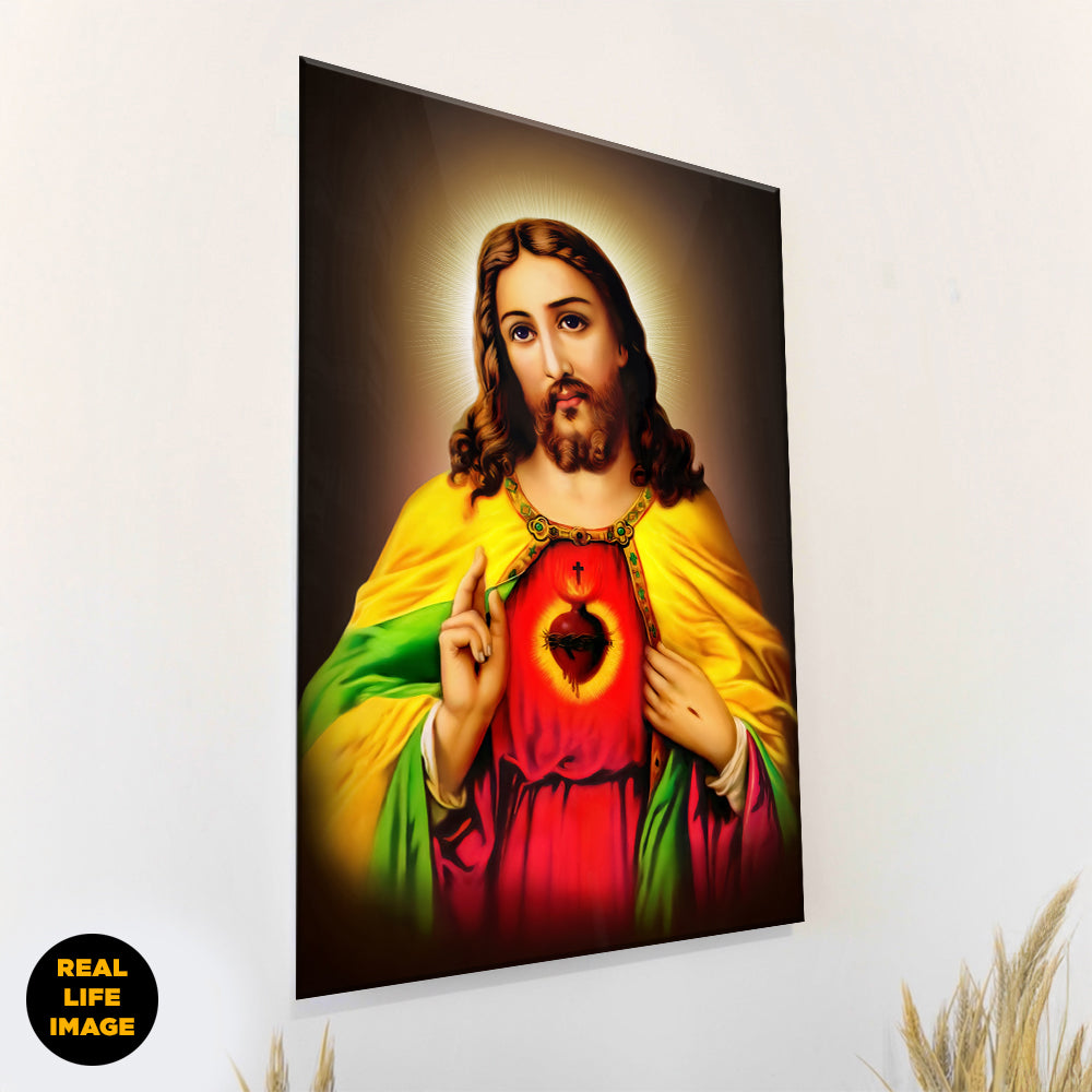 Jesus Sacred Heart Brown -Acrylic Wall Art
