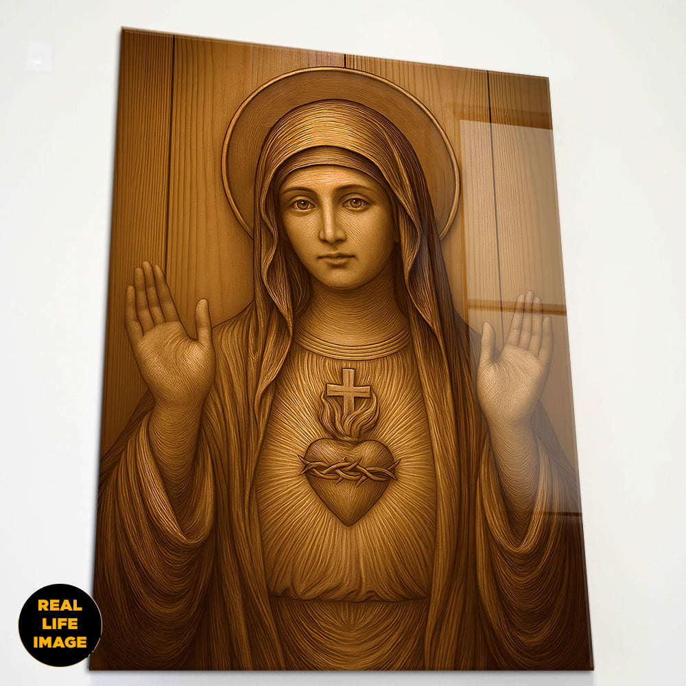 Immaculate Heart of Mary – Wood of Grace - Acrylic Wall Art