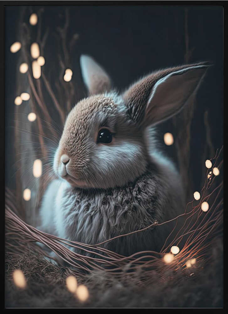 "Easter Bunny Glow Metal Wall Art"
