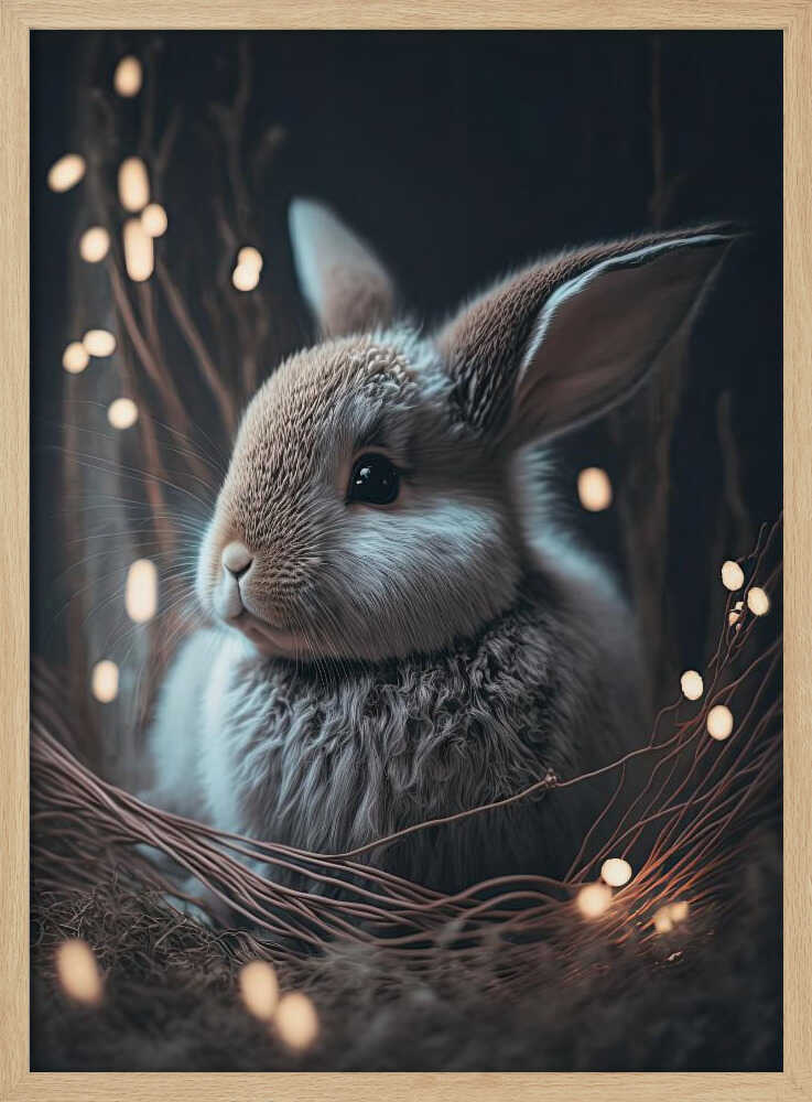 "Easter Bunny Glow Metal Wall Art"