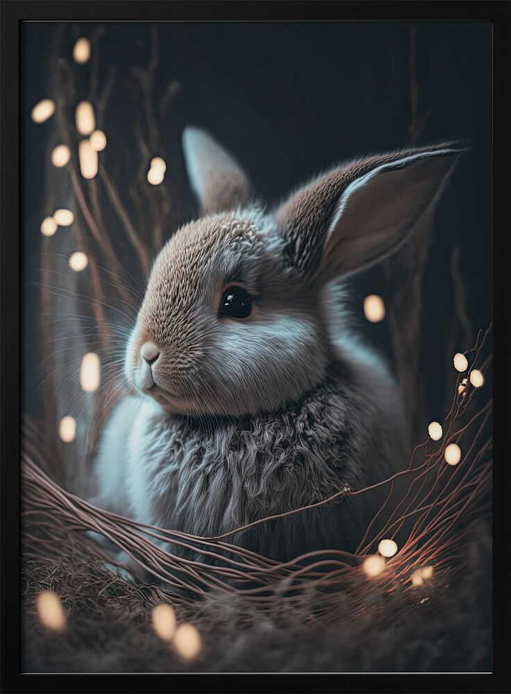 "Easter Bunny Glow Metal Wall Art"