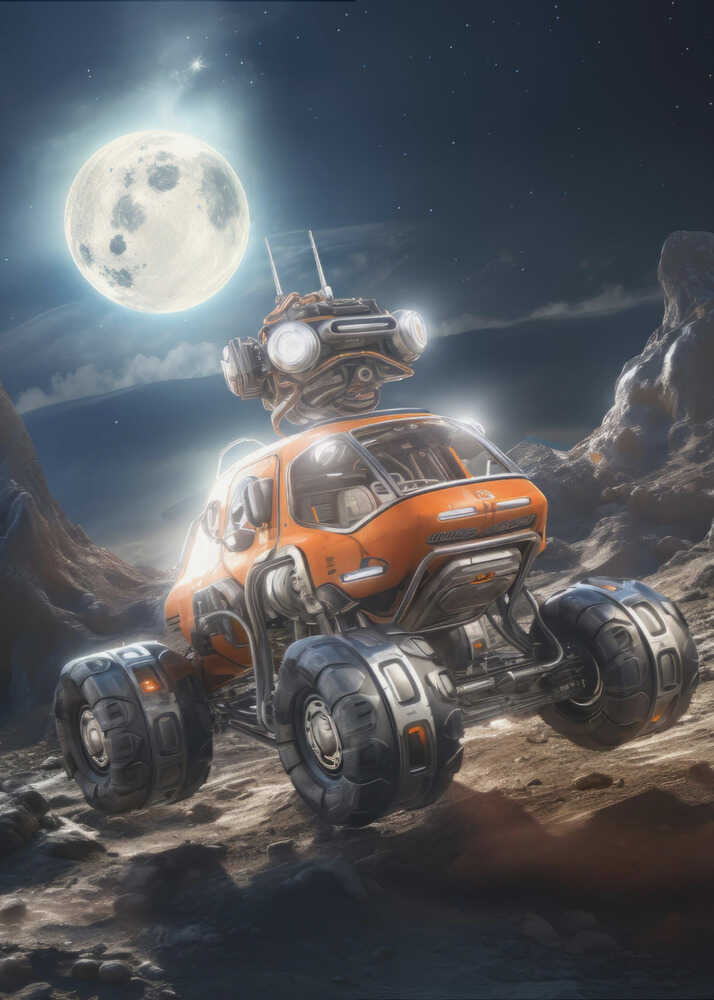 Moon Rover Adventure Metal Wall Art
