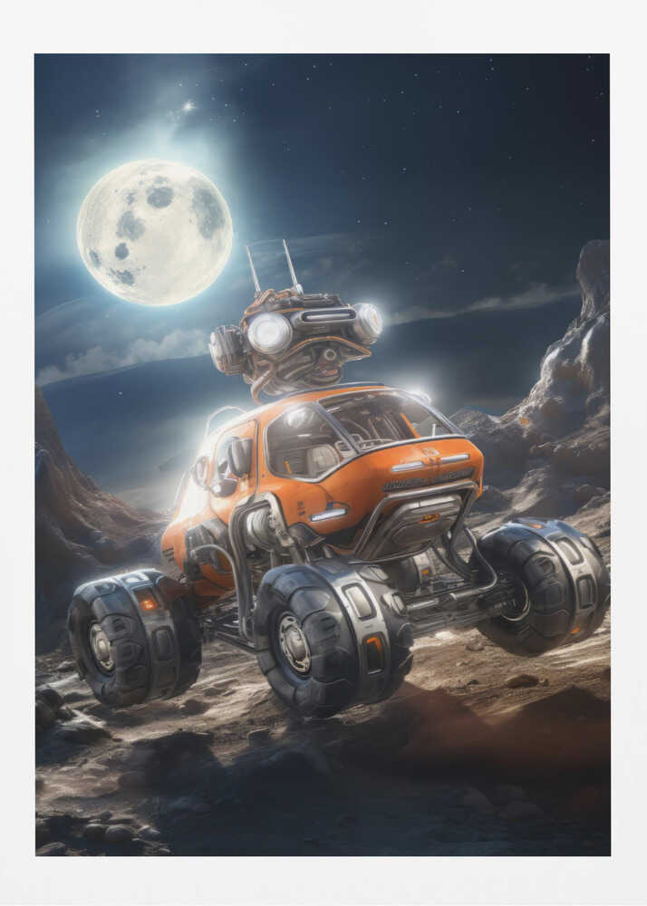 Moon Rover Adventure Metal Wall Art