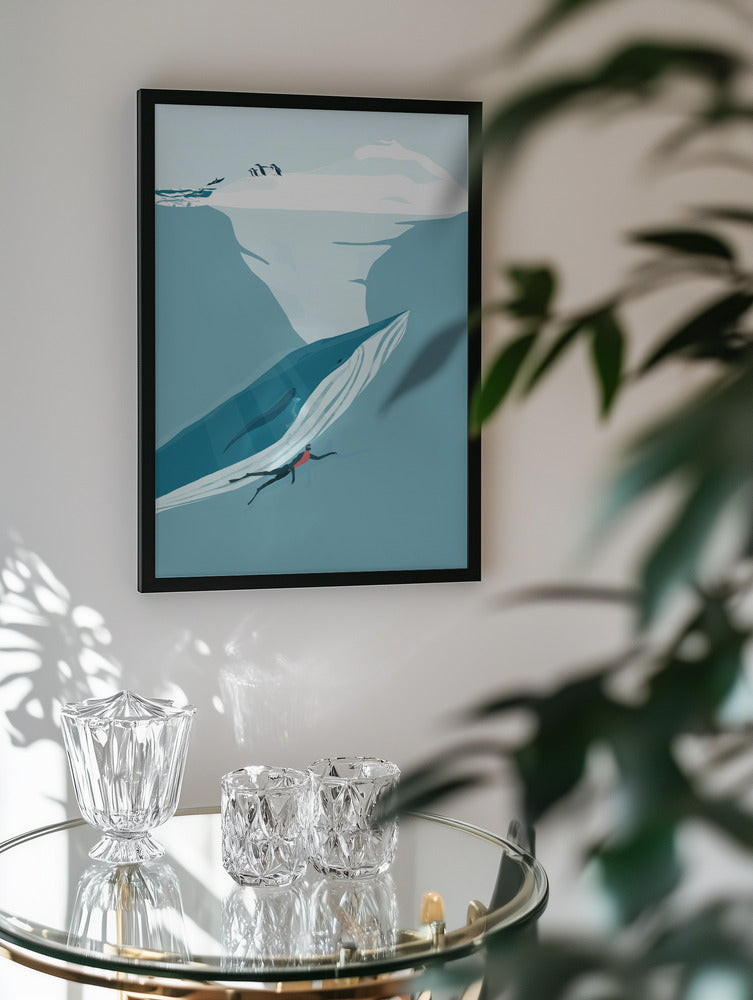 Whale Dive Exploration Metal Wall Art