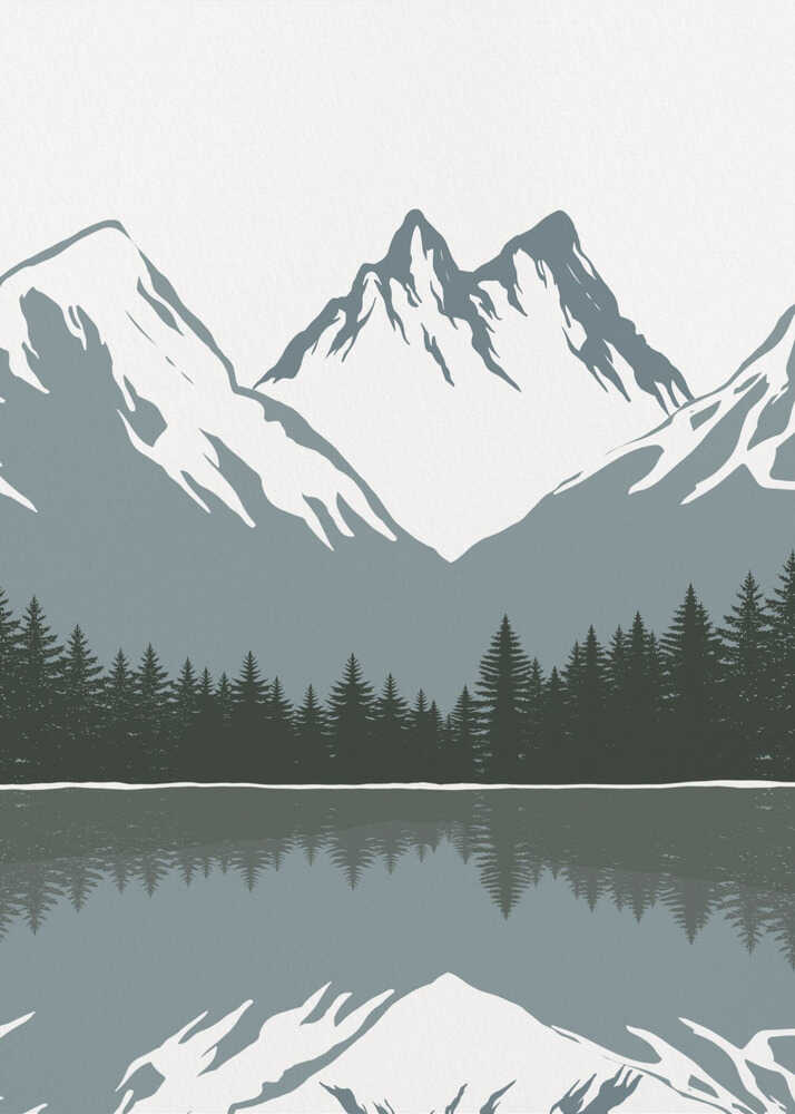 Alpine Reflection Minimalist Metal Wall Art