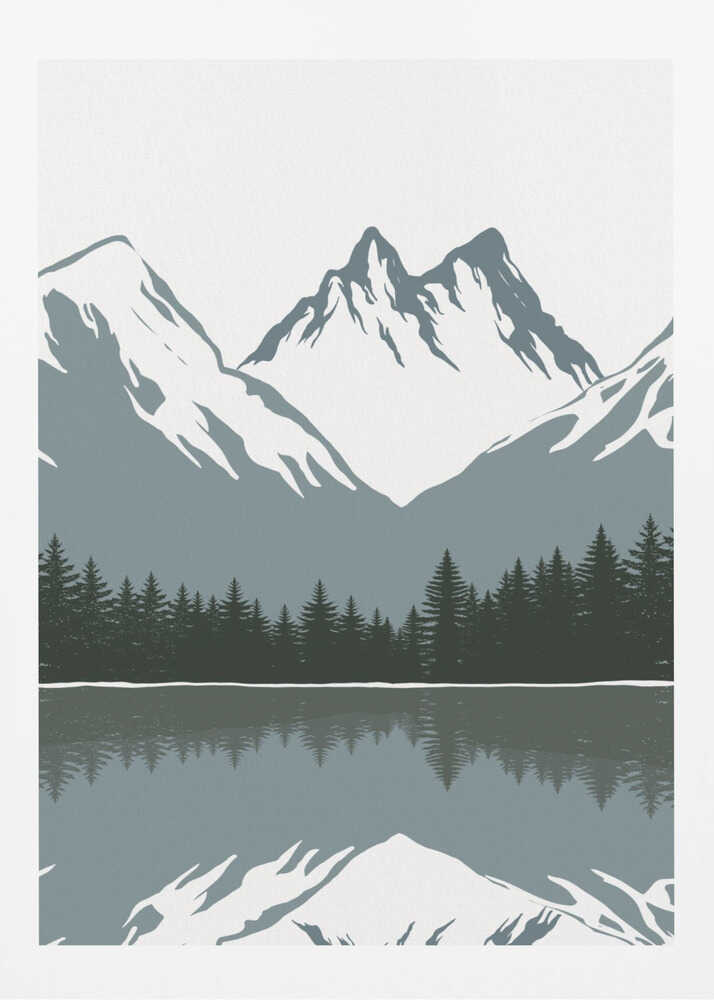 Alpine Reflection Minimalist Metal Wall Art