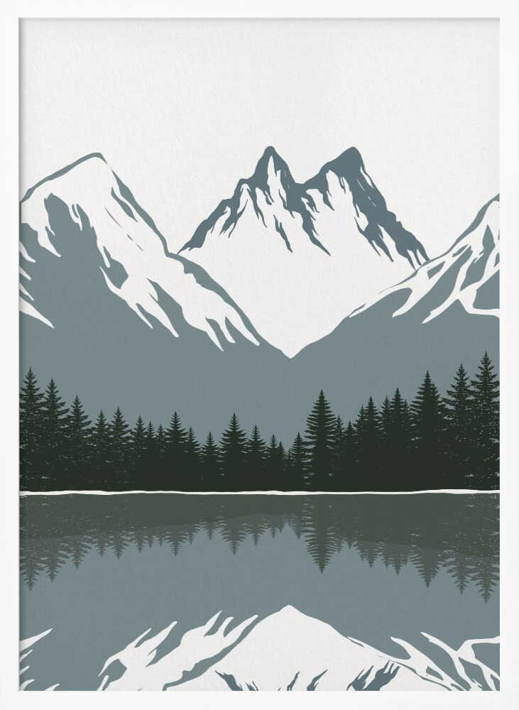 Alpine Reflection Minimalist Metal Wall Art