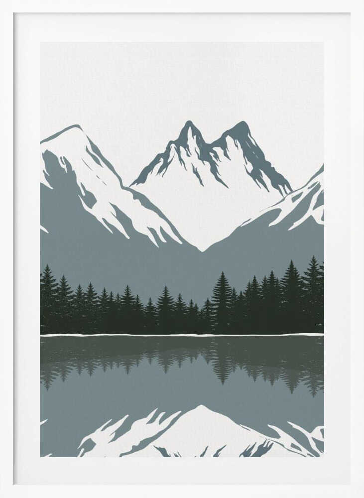 Alpine Reflection Minimalist Metal Wall Art