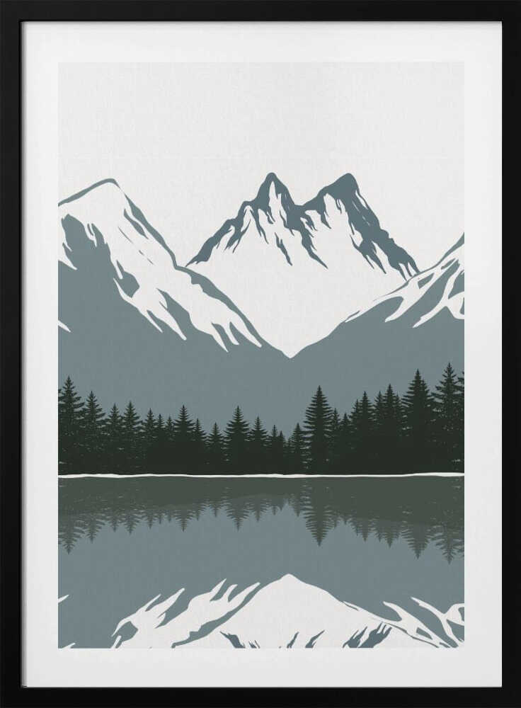 Alpine Reflection Minimalist Metal Wall Art