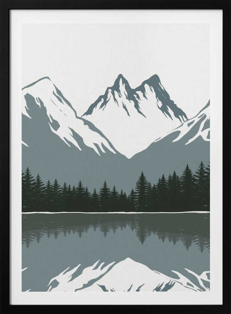 Alpine Reflection Minimalist Metal Wall Art