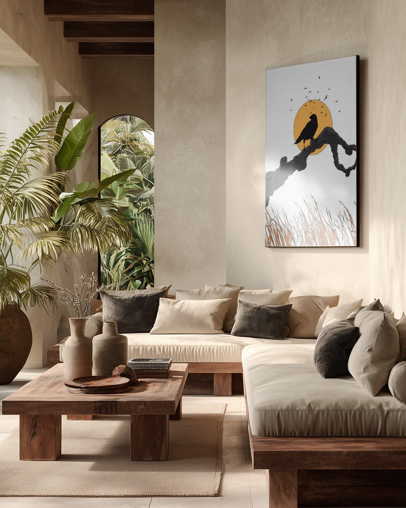 Silent Raven Minimalist Metal Wall Art