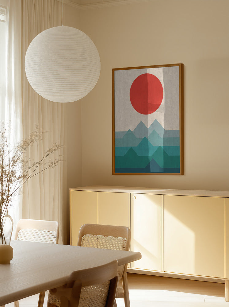 Crimson Summit Minimalist Metal Wall Art