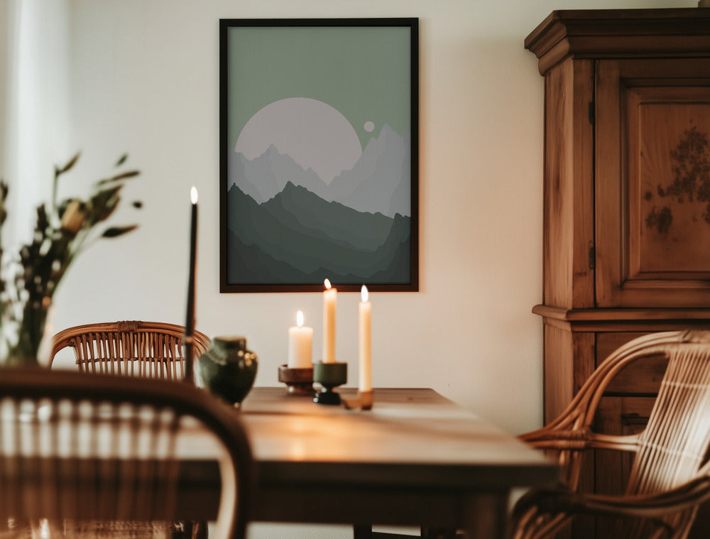 Emerald Horizon Minimalist Metal Wall Art