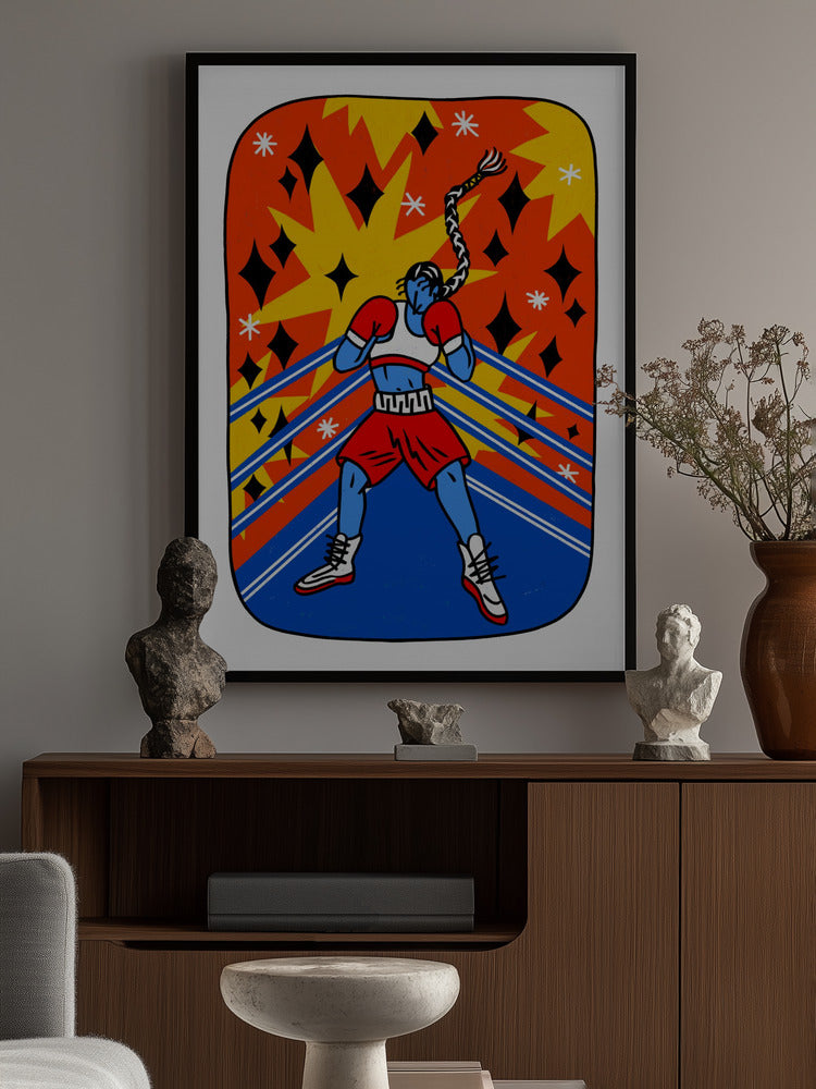 Knockout Power Boxer Metal Wall Art