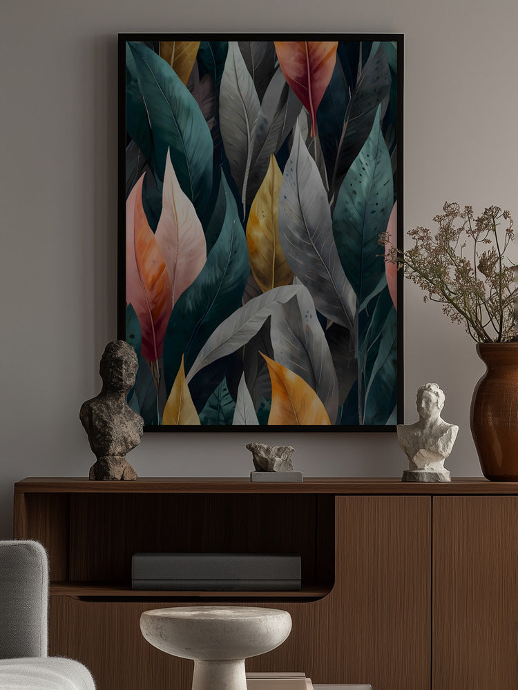 Elegant Botanical Leaves Minimalist Metal Wall Art