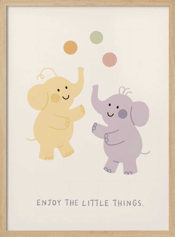 Enjoy the Little Things – Elephant Nursery Metal Wall Art