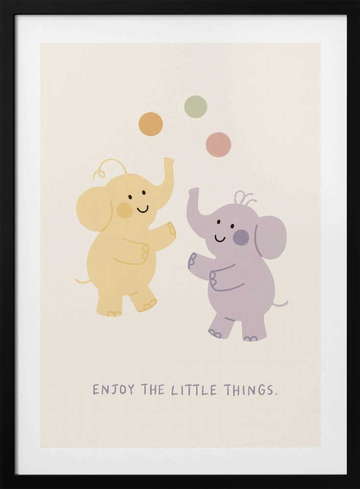 Enjoy the Little Things – Elephant Nursery Metal Wall Art