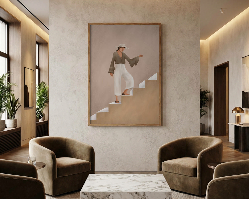 Elegant Steps Minimalist Print on Metal