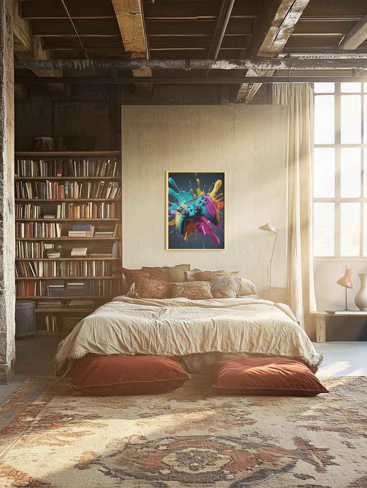 Color Splash Gamer Metal Wall Art
