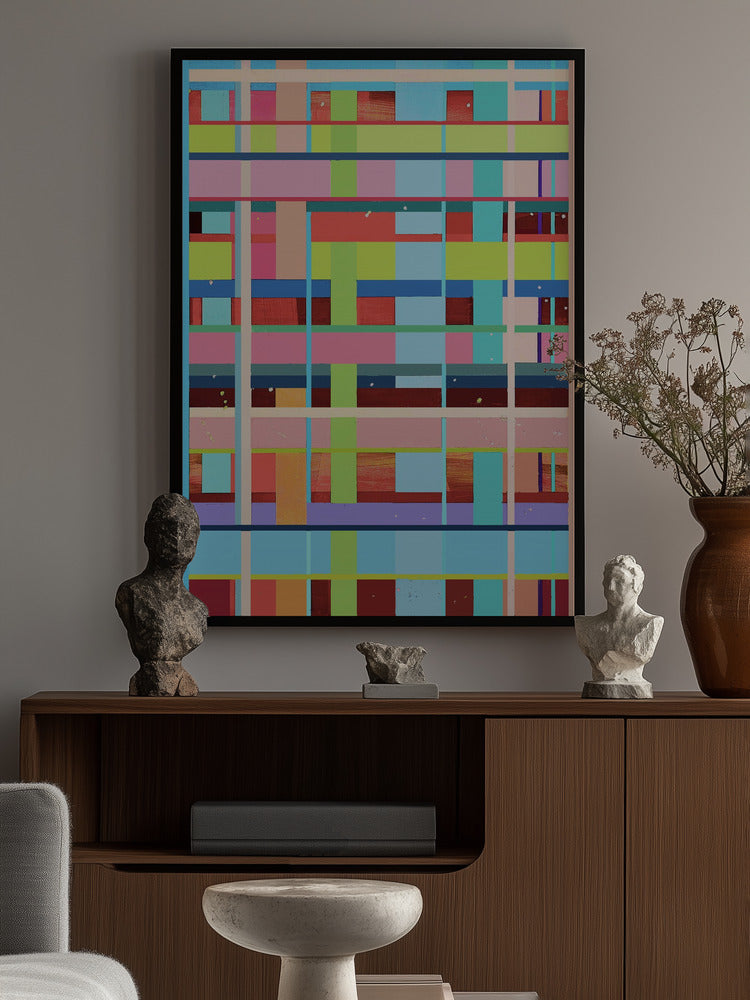 "Color Prism: Abstract Geometric Metal Wall Art"