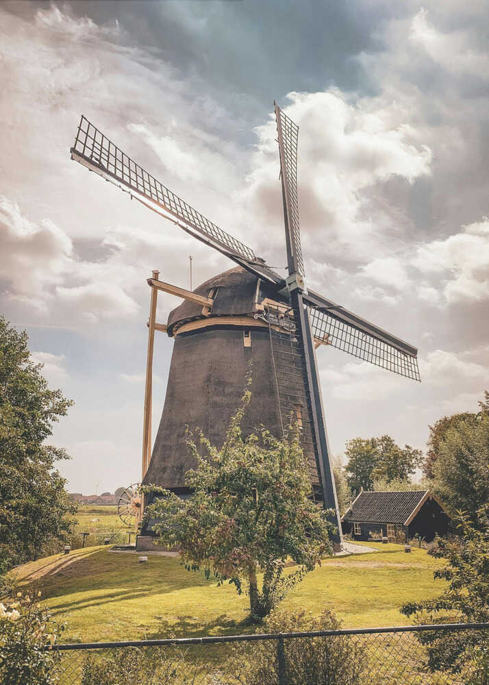 Windmill Serenity – Nature Metal  Wall Art
